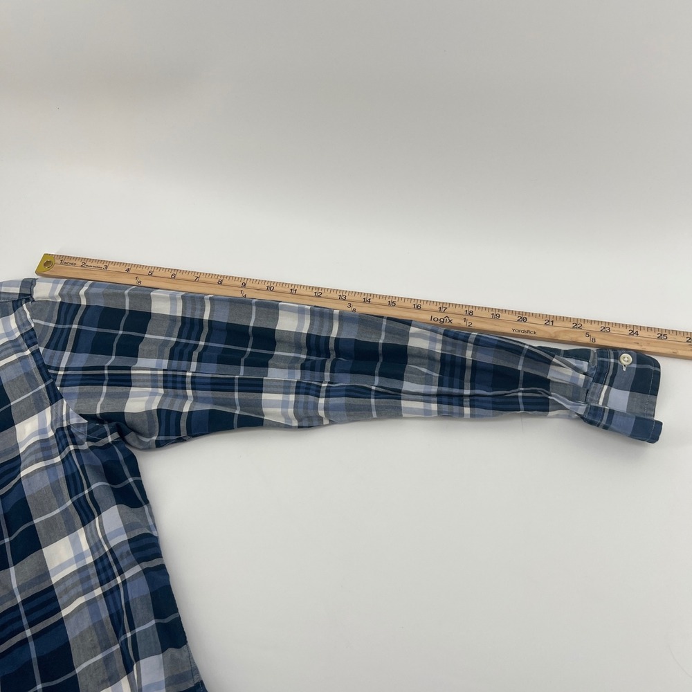 Ralph Lauren Mens Custom Fit Plaid Button Down Shirt Blue White Medium M - Picture 9 of 9